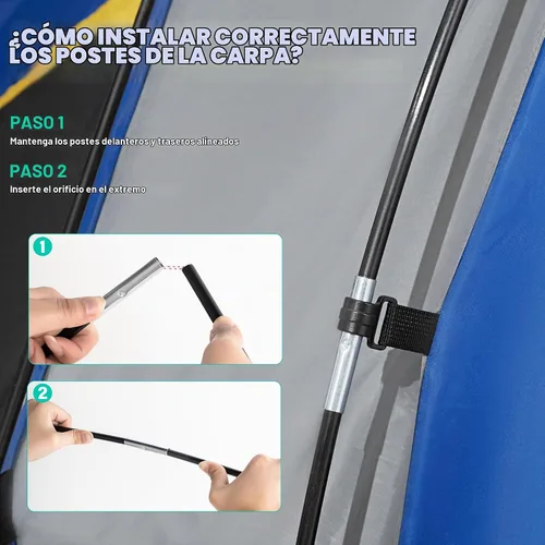 Vista 4 de GoHimal Tienda de campaña para camioneta, impermeable, PU2000 mm, doble capa para cama de camioneta de 5.5-6.0 pies, tienda de campaña portátil
