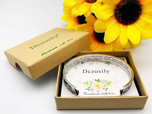 Vista 366 de Pulseras inspiradoras para mujer, joyería de acero inoxidable, con refranes, pulsera motivacional con mensaje oculto, pulseras grabadas para mejor
