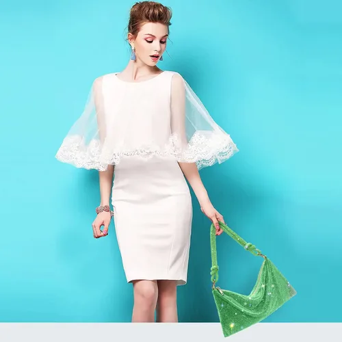 Vista 6 de WLLWOO WLLWOO Bolsos de mano con diamantes de imitación para mujer, bolsos de noche elegantes, bolsos cruzados brillantes para fiesta, club, boda