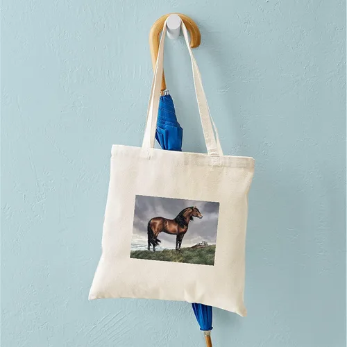 Vista 5 de CafePress Id Rather Be Riding! Bolsa de mano de caballo Bolsa de lona natural, bolsa de compras de tela, Caqui