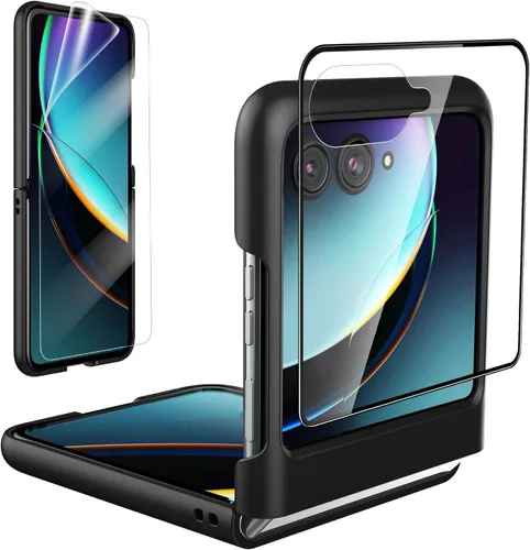 Vista 11 de Foluu Funda delgada para Motorola Razr 2024/2025 [No compatible con Razr Plus 2024], con protector de pantalla frontal integrado, policarbonato mate