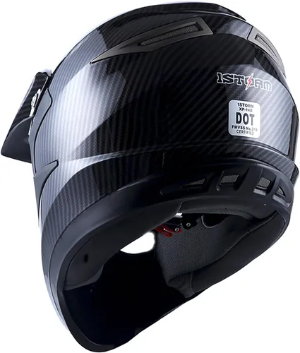Vista 5 de 1Storm Casco de motocross para adultos, todoterreno, MX, BMX, ATV, motocross, mecánico, HGXP14B, fibra de carbono, negro, HGXP14B