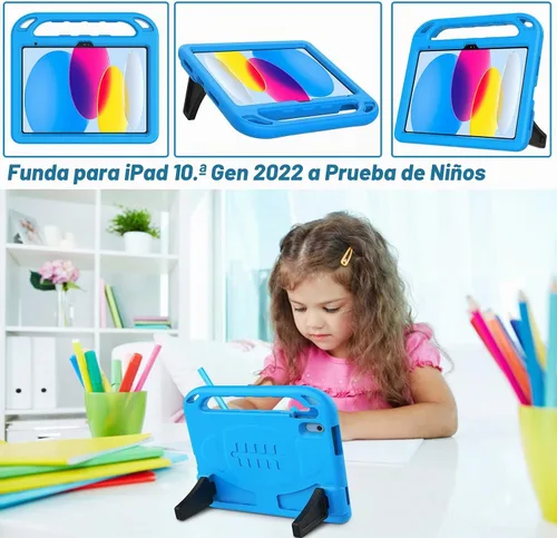 Vista 7 de LTROP Funda para niños para el nuevo iPad (A16) de 11ª generación (11 pulgadas, 2025)/10ª generación (10.9 pulgadas, 2022) con protector de A-azul