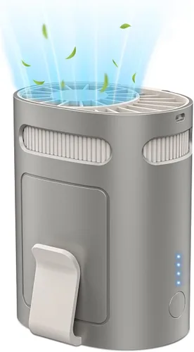 Vista 8 de Ventilador de cintura portátil, recargable, silencioso, pequeño, ligero, ventilador personal con pilas, ventilador de clip fresco debajo