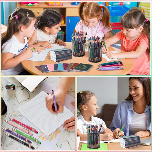 Vista 8 de Ragnhild 48 piezas de regalos de agradecimiento a granel, bolígrafos motivacionales, libretas inspiradoras, mini cuadernos motivacionales, regalos