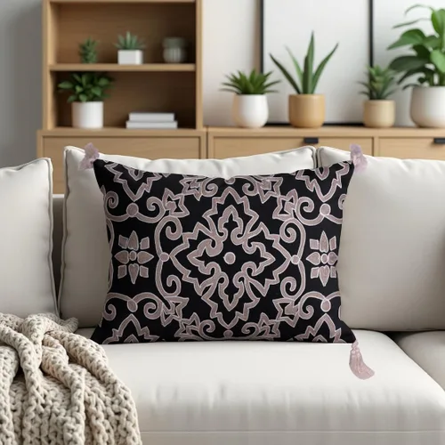 Vista 4 de Decozen Funda de almohada bordada para decoración del hogar para sala de estar, dormitorio, automóvil, oficina, estudio, fundas de almohada