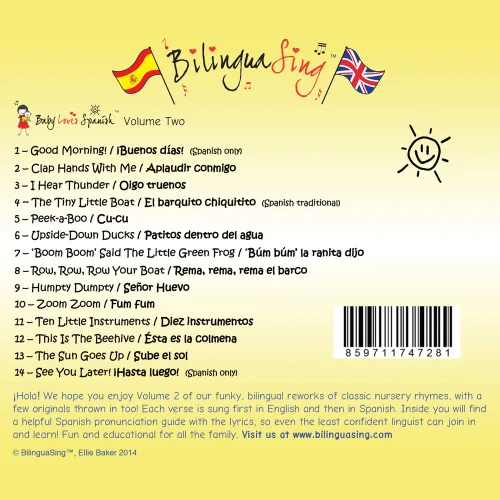 Vista 2 de Chansons en anglais et en espagnol pour les enfants CD de chansons bilingues pour les bebes