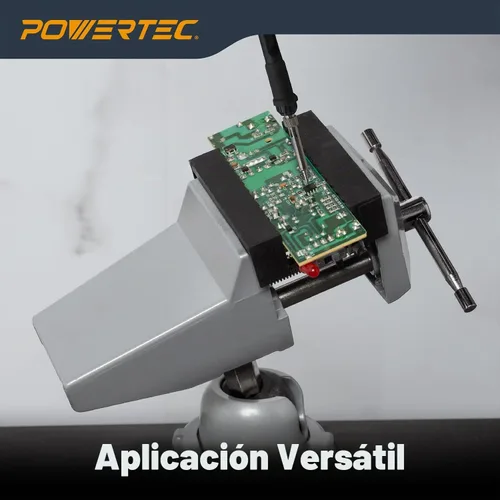 Vista 6 de POWERTEC Tornillo de banco con base de vacío, abrazadera de succión de mesa portátil con mordaza de 2-3/4 pulgadas y cabezal giratorio de 360°
