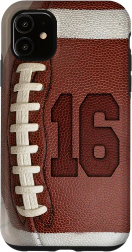 Vista 8 de iPhone 16 Football Fan #16 Jersey No 16 Football Lover Phone Case Gift Case