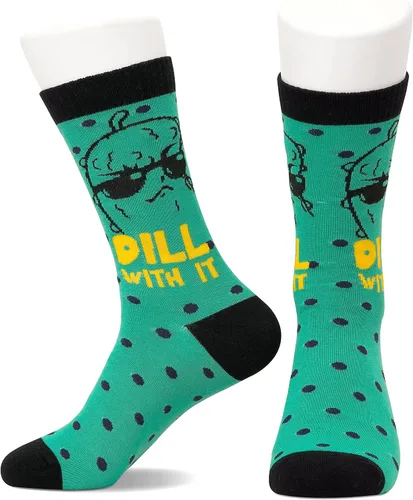 Vista 4 de Dill With It - Calcetines para mujer, calcetines de pepinillo, calcetines divertidos, calcetines locos. (044), Rosado