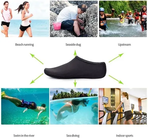 Vista 8 de Boolavard Zapatos de deportes acuáticos descalzos de secado rápido Aqua Yoga Calcetines sin cordones para hombres, mujeres y niños