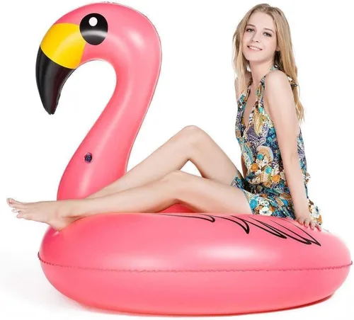 Vista 5 de Flamenco inflable piscina flotador Jasonwell gigante Tubo de fiesta con Válvulas rápidas Verano Piscina al aire Lounge Raft decoraciones juguetes