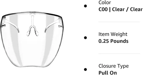 Vista 8 de zeroUV - Lentes de protección completa para la cara (antiniebla, con filtro de luz azul)