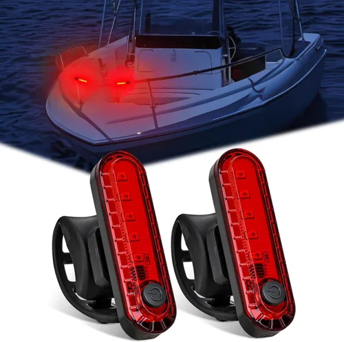 Vista 17 de Nilight - Luz de navegación para barco, 2 unidades, 8 LED, luces de lazo rojo y verde Luz de navegación 8LED- 2 piezas