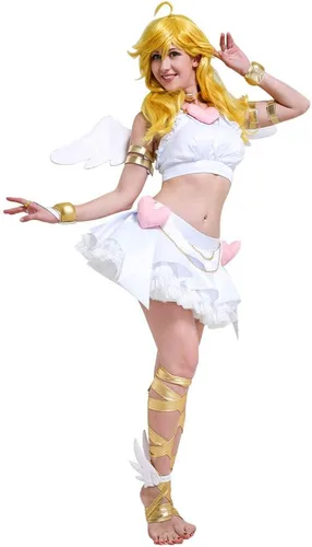 Vista 3 de miccostumes Disfraz de ángel para mujer, traje de cosplay, falda con accesorios