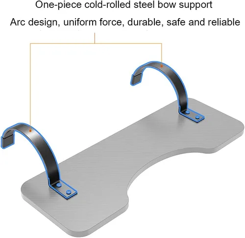 Vista 3 de Y&J Extensor de escritorio para teclado, bandeja de cajón de teclado, soporte de arco, sin perforaciones, perfecto para el dormitorio de la oficina