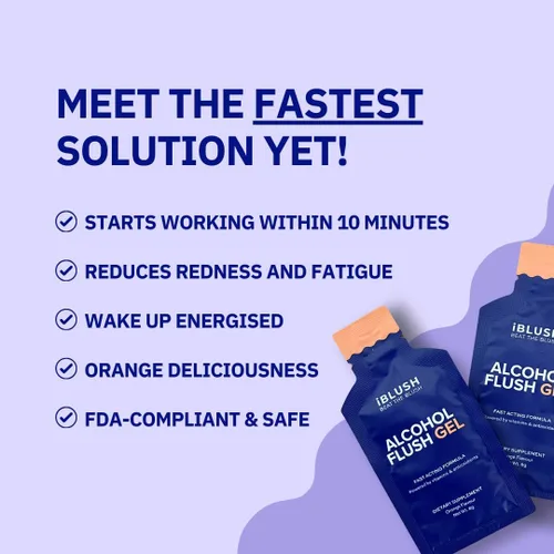 Vista 3 de Asian Flush Gel - 8 geles de naranja, impulsado por vitaminas y antioxidantes, rápido, eficaz y respaldado por la ciencia