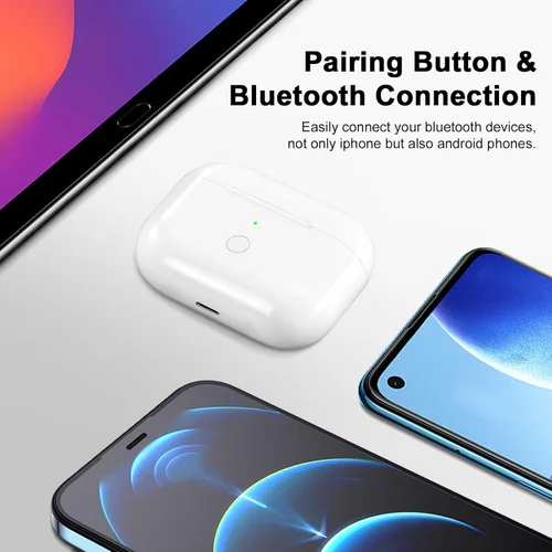 Vista 2 de Funda de carga inalámbrica compatible con AirPod Pro de 1ª y 2ª generación con carga USB-C, repuesto de funda de cargador Air Pod Pro 1 2 con botón