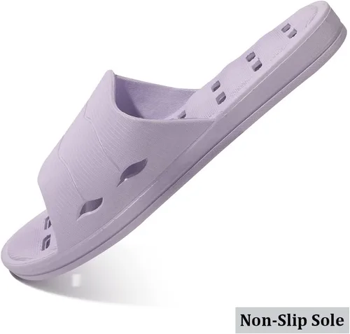 Vista 4 de Sandalias de ducha con agujeros de drenaje de secado rápido, sandalias de baño, para gimnasio, suela suave, puntera abierta, sandalias para hombres