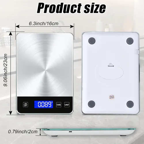 Vista 2 de Báscula de cocina de alimentos, báscula de alimentos de 33 libras que mide con precisión gramos y onzas para hornear y cocinar, báscula de cocina