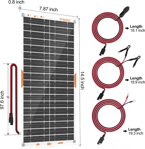 Vista 3 de OYMSAE Cargador de batería solar de coche blanco de 10 W, cargador de batería portátil de 12 V y mantenedor, panel solar impermeable para coche