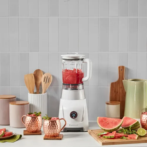 Vista 2 de [Usado] Cuisinart Hurricane® - Batidora digital en tarro de vidrio de 48 onzas, manual de 5 velocidades, 6 ajustes preestablecidos, batido, batido