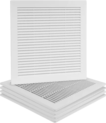 Vista 31 de Paquete de 2 cubiertas cuadradas de ventilación de aire de 4" x 4" (tamaño exterior) - Deflector de ventilación de plástico negro - Malla