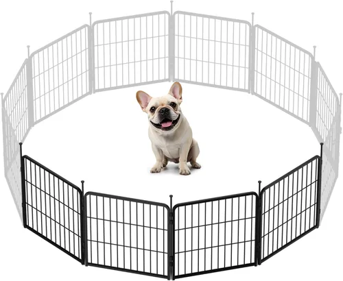 Vista 23 de SunsGrove - Cerca para perros para exteriores, corral resistente de 32 pulgadas con 2 paneles para perros pequeños y medianos, cerca de juego