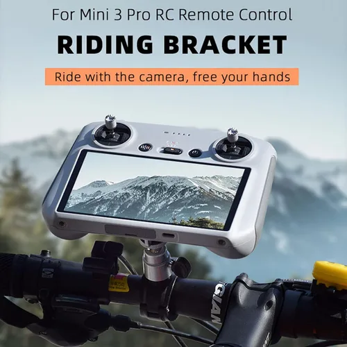 Vista 2 de Soporte para bicicleta con control remoto para bicicleta, clip de bicicleta ajustable, clip de abrazadera para manillar, soporte de controlador RC