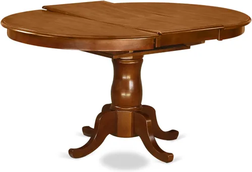 Vista 4 de East West Furniture PORT5-SBR-C - Juego de muebles de comedor de 5 piezas, incluye una mesa de madera ovalada con hoja de mariposa y 4 sillas