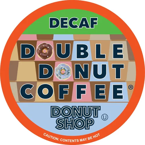 Vista 12 de Double Donut Coffee Cápsulas de café tostado oscuro descafeinado, café de mezcla extra atrevida, café de una sola porción para máquinas Keurig K