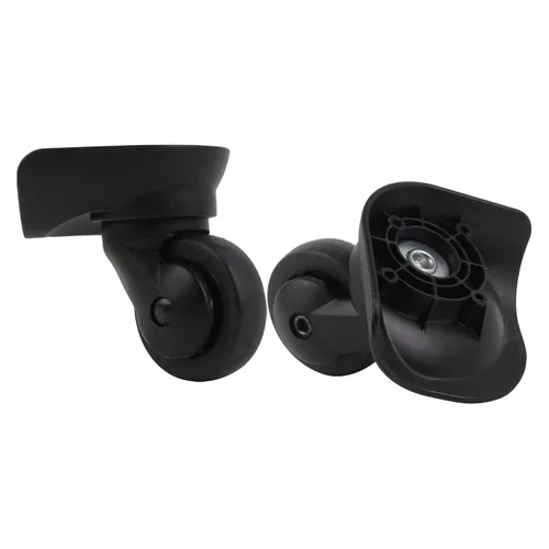 Vista 4 de 2 pares de ruedas de repuesto para equipaje giratorio 360 ruedas de maleta doble rodillo negro (W187)