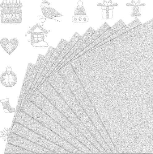 Vista 7 de FEILIBAY 20 hojas de papel de cartulina negra con purpurina, tamaño A4, para manualidades, decoraciones de cumpleaños y bodas, caja de regalo