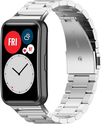 Vista 9 de Correa de repuesto para Huawei Watch Fit Band, de acero inoxidable, compatible con Huawei Watch Fit Smart Watch Paquete de 4