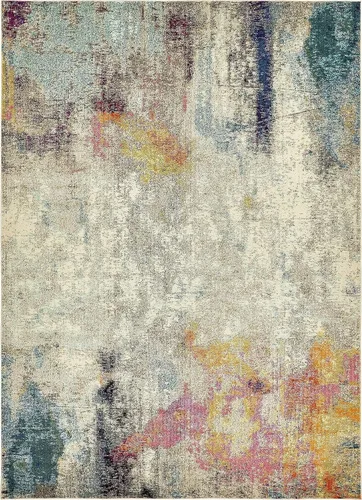 Vista 14 de Tapete abstracto Unique Loom, colección Estrella, moderno, multiárea, Polipropileno, Beige