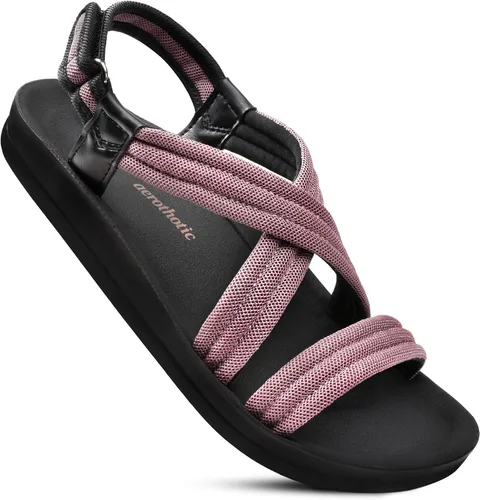 Vista 9 de AEROTHOTIC Sandalias para caminar para mujer, con soporte de arco, ligeras, deportivas, ajustables, con correa trasera, para invierno, senderismo