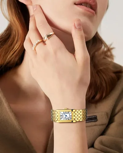Vista 4 de CIVO Gold Watches for Women Vintage Small Quartz Womens Watch with Roman Dial - Ladies Square Dainty Bracelet Watches - Gift Box Set for Wife Mother