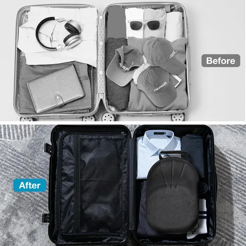 Vista 8 de ProCase Estuche Rígido de Viaje para Sombreros, Bolsa de Almacenamiento Portadora de Sombreros para 5-6 Gorras de Béisbol, Organizador de Sombreros