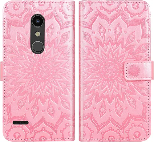 Vista 5 de Funda de teléfono para LG K30 2018 5.3/Premier Pro LTE/Phoenix Plus/Harmony 2/K10/Xpression cartera con protector de pantalla de vidrio templado Oro