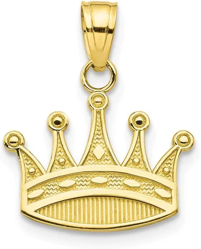 Vista 7 de Collar con dije de corona de oro amarillo de 10 quilates, joyería fina para mujer, regalos para ella