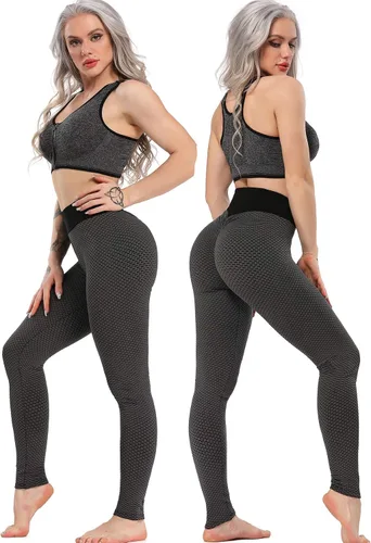 Vista 104 de SEASUM - Pantalones de yoga de cintura alta para mujer, con control de abdomen y realce de glúteos, leggings favorecedores para entrenar y correr