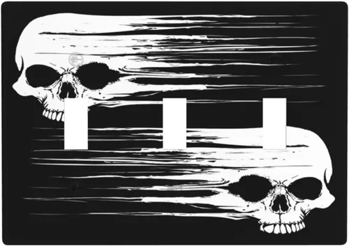 Vista 14 de Cubierta de placa de interruptor de luz doble basculante de esqueleto de calavera blanca y negra para decoración de pared para el hogar, dormitorio