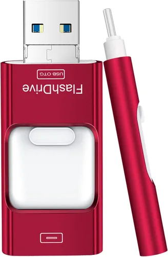 Vista 12 de Thumb Drive para iPhone 128 GB, 4 en 1 USB tipo C, memoria USB tipo C, almacenamiento externo Falsh Drive para iPhone, iPad, computadora Android