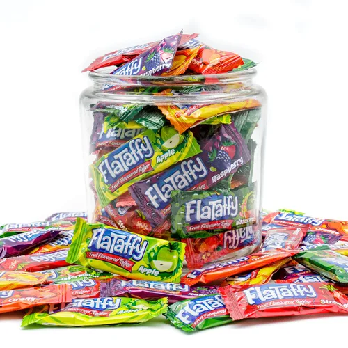 Vista 3 de Caramelo turco suave, 1 libra, caramelo de frutas masticables, sabores surtidos (frambuesa, fresa, manzana, mango, sandía, naranja), a granel
