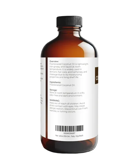 Vista 4 de velona Aceite de coco orgánico MCT USDA - Botella de vidrio de 16 fl oz