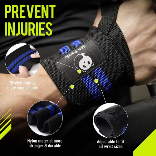 Vista 3 de Wrist Wraps for Powerlifting & Weightlifting - Adjustable 18" Straps with Thumb Loops Heavy Duty Wrist Support for Deadlift, Bench Press, Squats