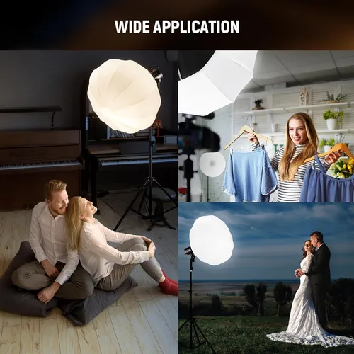 Vista 7 de NEEWER Softbox de linterna de 20"/50cm, Difusor de luz de liberación rápida de 360° con montaje Bowens de aleación de nylon ligera para luces