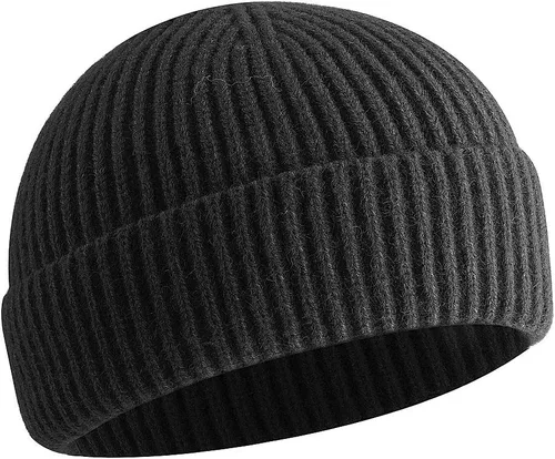 Vista 23 de vidsel Gorro Corto de Pescador para Hombres y Mujeres, Gorro de Lana Tejida con Puño Estilo Moderno de Arrastrero, Gorros Cálidos de Invierno