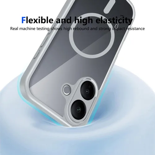 Vista 515 de Funda magnética transparente compatible con Xiaomi 17T, color negro 2 en 1 PC + TPU cubierta de teléfono a prueba de golpes, carcasa protectora