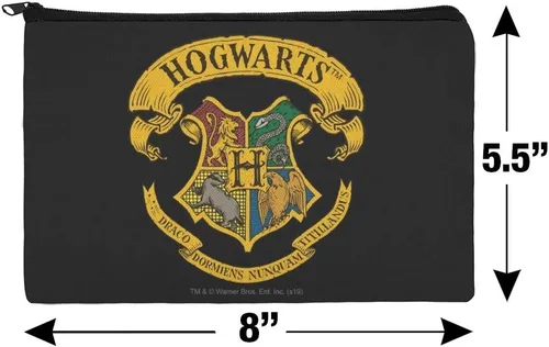 Vista 4 de GRAPHICS & MORE Harry Potter Ilustrated Hogwart's Crest - Bolsa organizadora para cosméticos, Blanco
